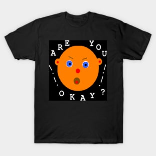 Are You Okay Emoji (Black Background) T-Shirt